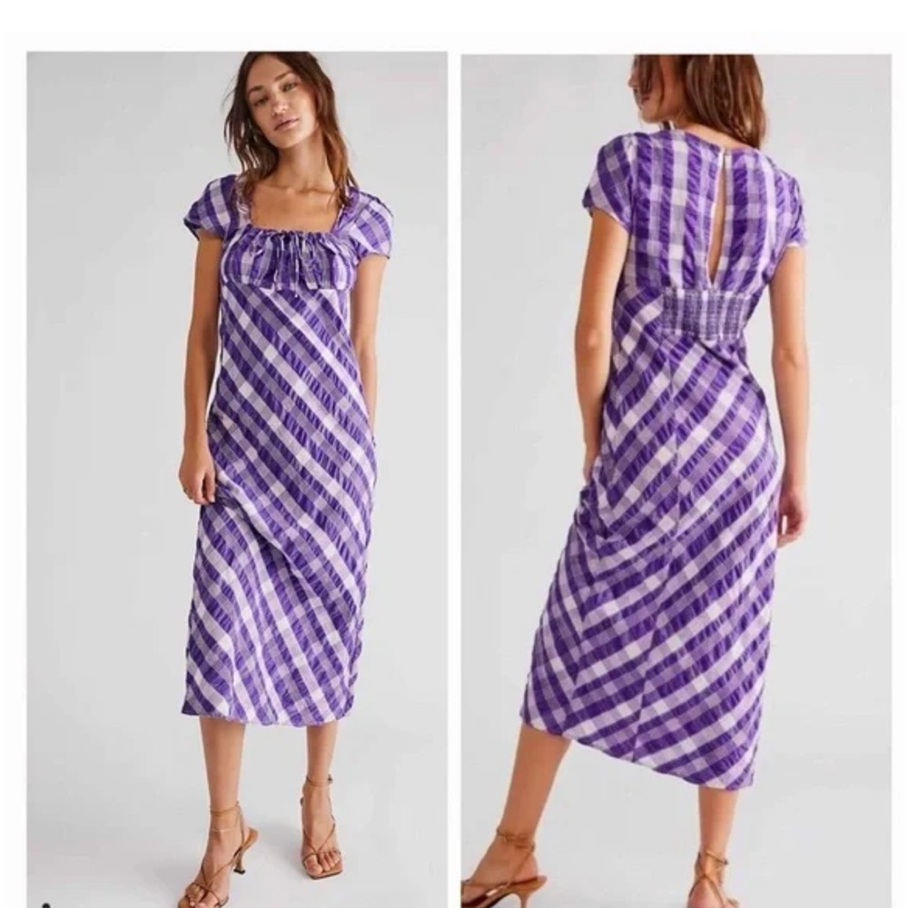Free People Natalya Midi Dress Maxi Purple- Women's size‎ XS